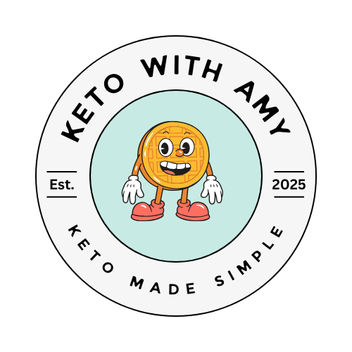 waffle character in the middle of 2 circles for Keto with Amy